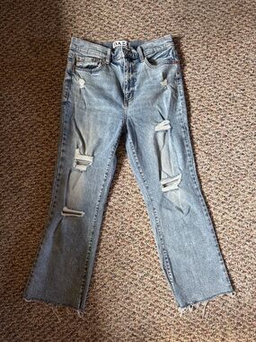 Distressed Blue Women's Ankle Crop Jeans